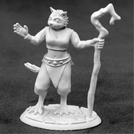 Reaper Miniatures Mistveil, Catfolk Sorceress #03927 Dark Heaven Metal Figure