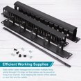 thumbnail image 4 of Uxcell 1U Horizontal Cable Managers, 5 Pack 19 Inch Rack Cable Bar Rack Mount Cord Management Metal Wire Organizer, 4 of 5