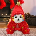 thumbnail image 6 of Xmas Tree Cape with Santa Hat Dogs Cat Christmas Costume for Cats Dogs Red M, 6 of 8