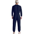 thumbnail image 2 of CHICTRY Combinaison Adaptative pour Hommes Manches Longues Poignets Élastiques Combinaison Anti-Rayures Col Rond Justaucorps d'Infirmière Bleu Foncé TG, 2 of 5