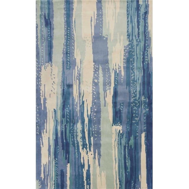 HomeRoots 350135 5 x 8 ft. Wool Ivory & Blue Area Rug