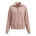 thumbnail image 4 of Wowcloth Women's Solid Color Half Zip Turtleneck Long Sleeve Sweater, Warm Knit Pullover for Fall Winter Casual Daily Wear, 4 of 8