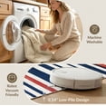 thumbnail image 5 of ODIKA 4'x6' Washable Area Rug Pet Friendly, Non-Shedding Striped Vintage Navy Interlocking Border Nautical Strip Mudroom for Bedroom, Reading Nook, 5 of 7
