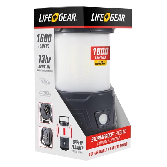 Dorcy Lifegear 1600 lm Black LED Flashlight Lantern AA Battery