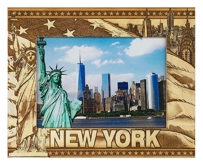 New York City Laser Engraved Wood Picture Frame (5 x 7)