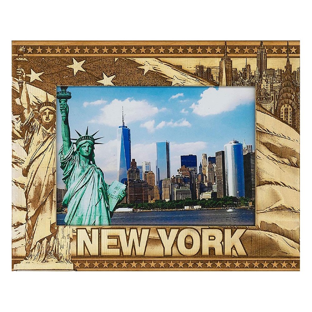 New York City Laser Engraved Wood Picture Frame (5 x 7)
