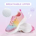 thumbnail image 4 of FUNCOO PLUS Kids Athletic Sneakers Girls Lace Up Walking Shoes Toddler Glitter Breathable Outdoor Running Shoe, Heart, Size 13, 4 of 8