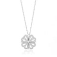 thumbnail image 3 of Four Leaf Clover Necklace Silver Open Convertible Small Heart Pendant Necklace Jewelry, 3 of 8