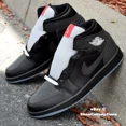 thumbnail image 1 of N I-K-E A i r-Jor-dan 1 Mid SE Shoes Black White Wolf Gray HV5177-010 Men's Sizes NEW, 1 of 6
