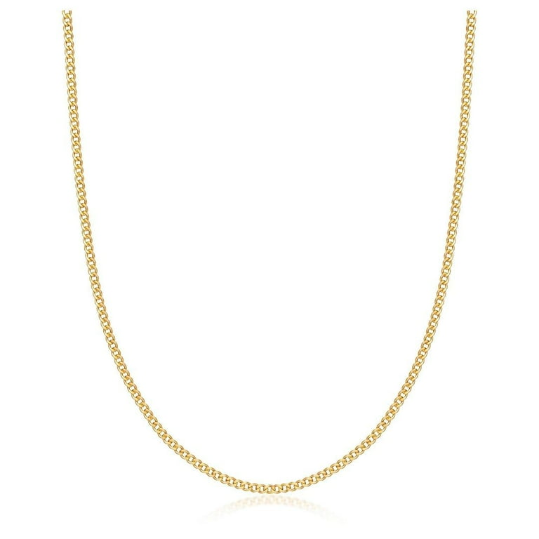 18K Gold Plated 2mm Cuban Link Necklace Walmart