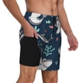 thumbnail image 3 of Picia Friendly Smiling Sharks pattern Mens Swim Trunks with Compression Liner Stretch Beach Shorts Quick Dry with Zipper Pockets No-Chafing Board Shorts-X-Large, 3 of 9