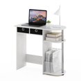 thumbnail image 2 of Pemberly Row Laptop/Notebook/Computer Desk/Table in White Oak/Chrome, 2 of 6