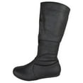 thumbnail image 2 of Forever Women Flat Heel Slouchy Mid-Calf Basic Light Weight Boots Side Zipper SELENA-24 Black PU 8.5, 2 of 4