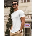 thumbnail image 3 of Camiseta Blanca Ajustada de Corte Slim Muscle Hip Hop para Hombre JMIERR, 3 of 9