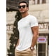 thumbnail image 3 of Camiseta Blanca Ajustada de Corte Slim Muscle Hip Hop para Hombre JMIERR, 3 of 9