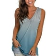 thumbnail image 2 of Fshinging Gradient Women's Tank Tops Summer Loose Casual V Neck Slim 2025 Sleeveless T Shirts Holiday Beach Camisoles, 2 of 4