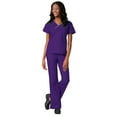 thumbnail image 1 of Maevn Core Women's Y-Neck Mock Wrap Top & Flare Leg Pant Scrub Set, 1 of 5