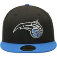 thumbnail image 2 of Men's New Era Black/Blue Orlando Magic Official Team Color 2Tone 59FIFTY Fitted Hat, 2 of 6