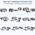 thumbnail image 5 of SERWALL HDPE 10-Piece Outdoor Patio Furniture Set, All-Weather Patio Conversation Set, Outdoor Sectional Sofa Couch Set with Coffee Table, Ottomans & Cushions, Grey/Khaki, 5 of 10