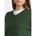thumbnail image 4 of Time and Tru Women's V Neck Pullover Sweater, Lightweight, Sizes XS-XXXL, 4 of 5
