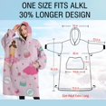 thumbnail image 4 of Oversized Wearable Blanket Hoodie,Pink Ballerina Princess Pattern Sherpa Blanket Hoodie with Super Pockets,Super Warm Fuzzy Pullover for Women & Men, 4 of 6