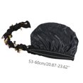 thumbnail image 3 of EazyTech Vintage Tassel Braid Satin Lined Headscarves Brimless Hat Turban, Soft Oversized Hat for Women Men, 3 of 4