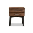 thumbnail image 4 of Baxton Studio Selena Mid-Century Modern Brown Wood 2-Drawer Nightstand, 4 of 8