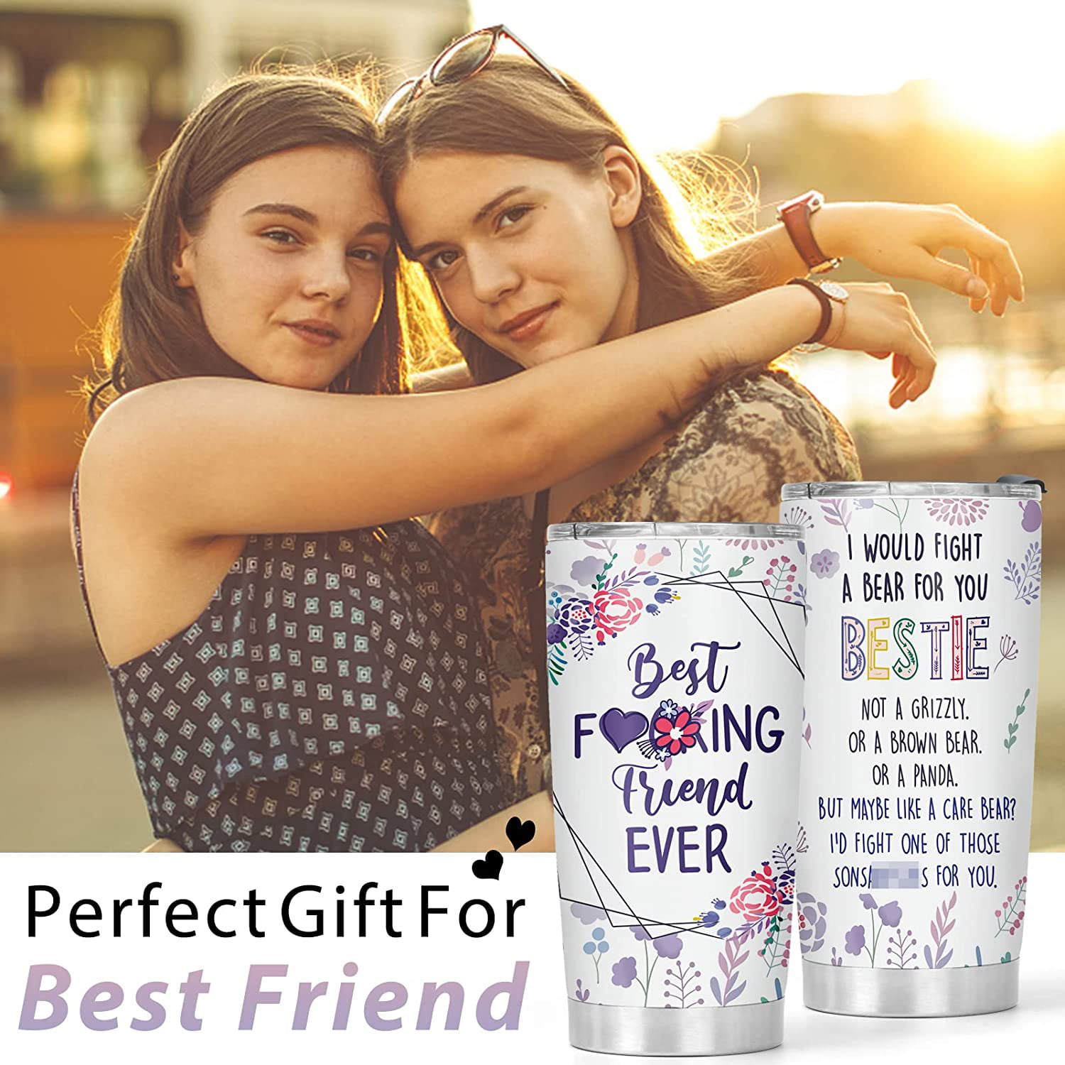 Best Friends Forever - Engraved Stainless Steel Tumbler, Best Friend Gift,  Bestie Mug