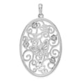 thumbnail image 4 of FJC Finejewelers 925 Sterling Silver Polished Oval Butterflies Charm 42 mm, 4 of 6
