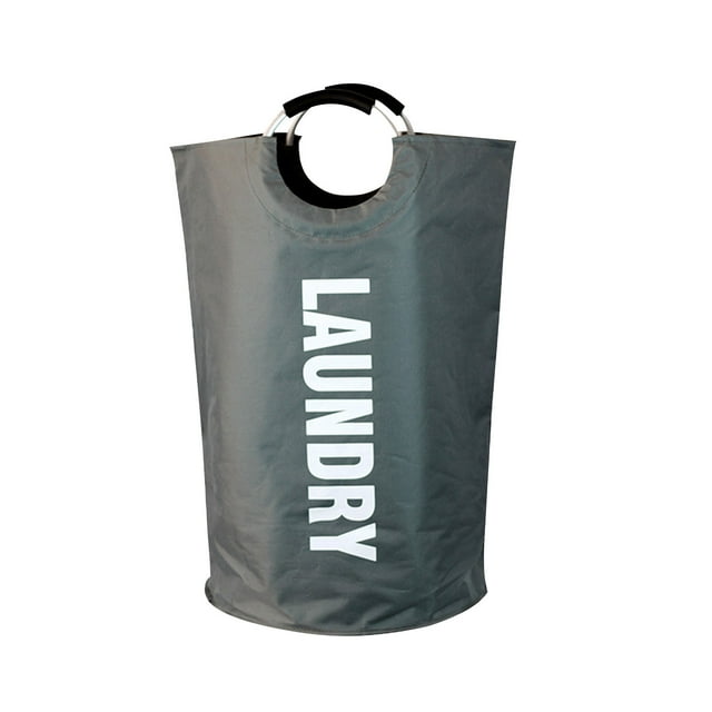 Laundry Bag for Large Cloths,Foldable Aluminum Ring Clothes Rack,Storage Bag for Toys&Dirty Clothes,Compact&Multi-Use,Ideal for Home&Dormitory,PENDANE,Dark Gray