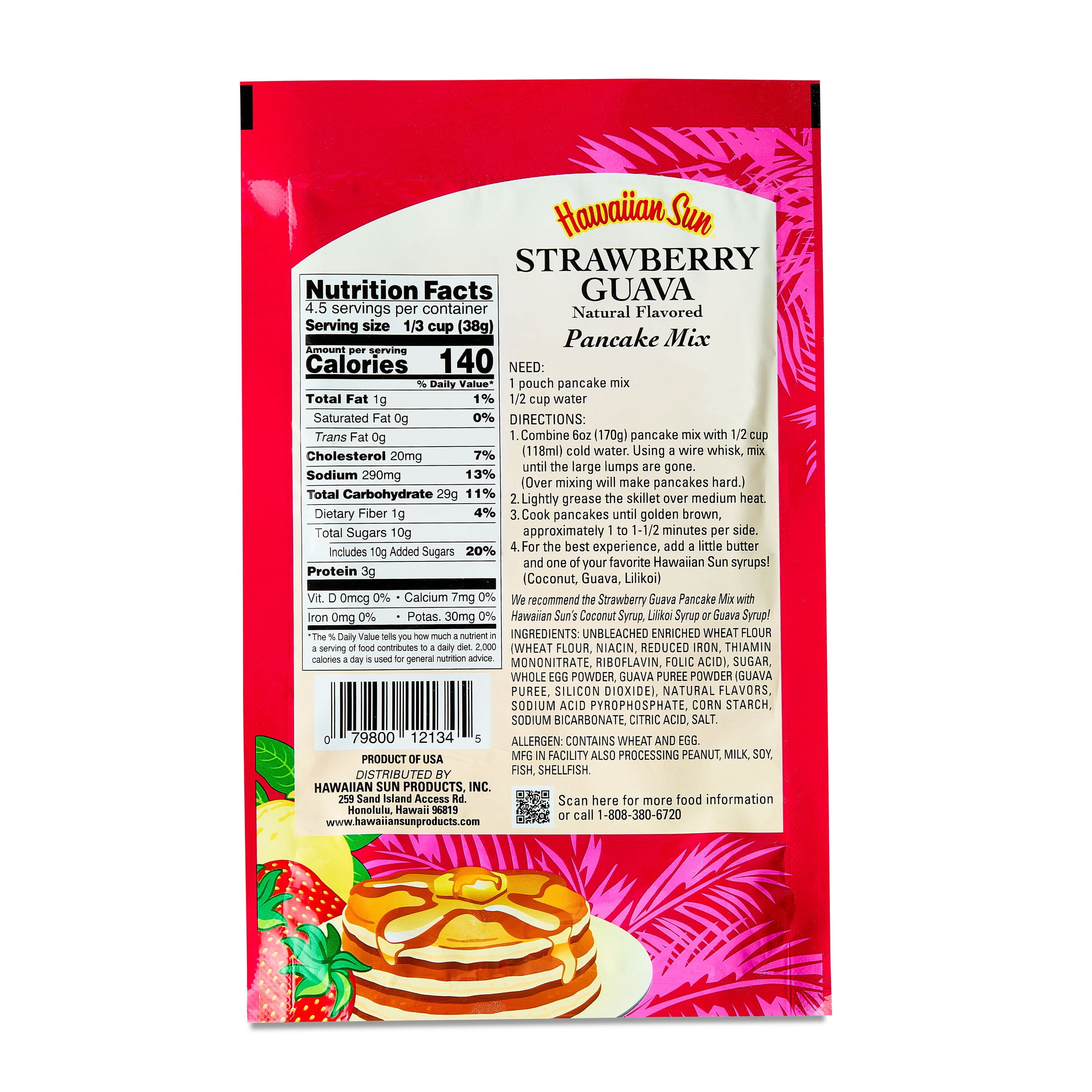Strawberry Guava Pancake Mix, 6 Ounce Bag
