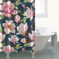 thumbnail image 4 of Waterproof Retro Flowers Green Illustration Shower Curtain 72x72 Inch Boho Style Polyester Unique Shower Curtain for Bathroom Hotel Home Decor with 12 Plastic Hooks, 4 of 5