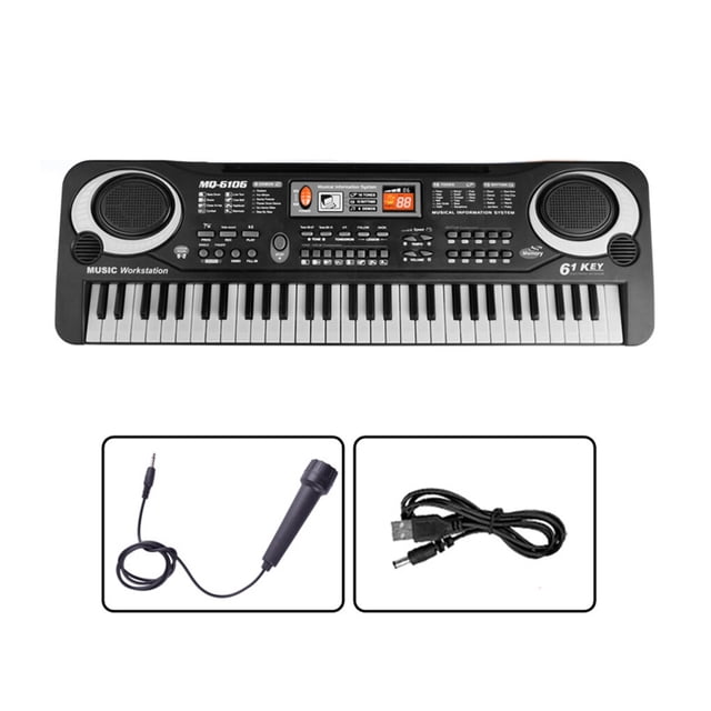 Maoww Kids Piano Keyboard 61 Key Multi-function Electronic Piano Play with Microphone Toddlers Children Educational Toy