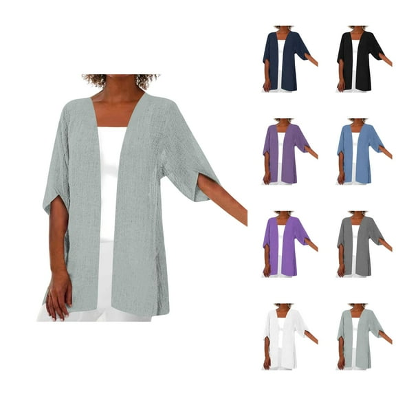 Chic Women's Cardigan Long Sleeve Open Front Duster for Women Lightweight Soft Comfortable Sweater Casual Loose Fit Knit Cover Up For Spring Summer Everyday Wear Vacation Outfits