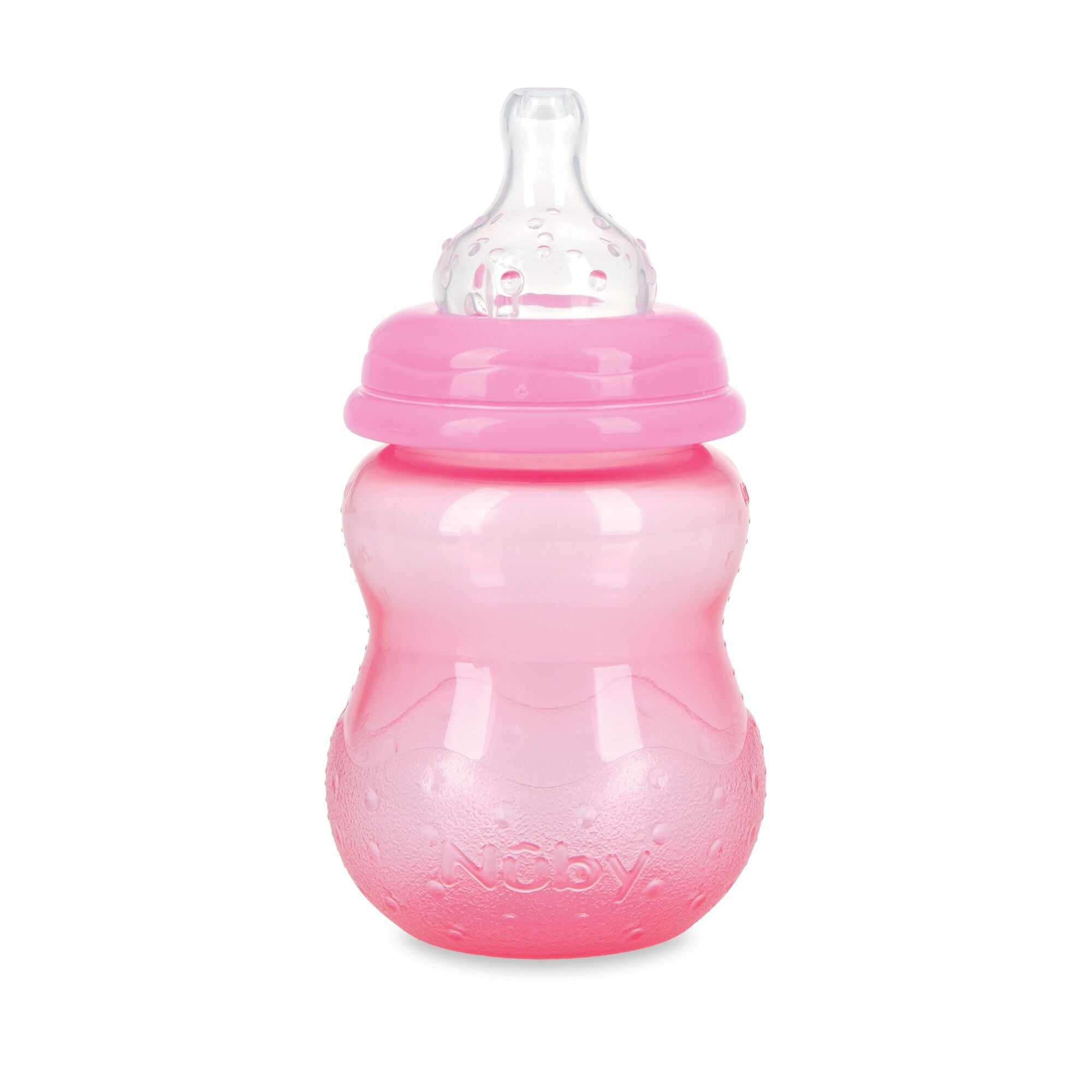 Nuby 8 Ounce Wide Neck Tritan Bottles Girl, 3 Count