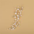 thumbnail image 5 of Bridal Faux Pearl and Crystal Headband Hair Vine for Wedding Bridesmaid Headpiece Prom Party Festival Hair Accessories for Women (Gold), 5 of 6
