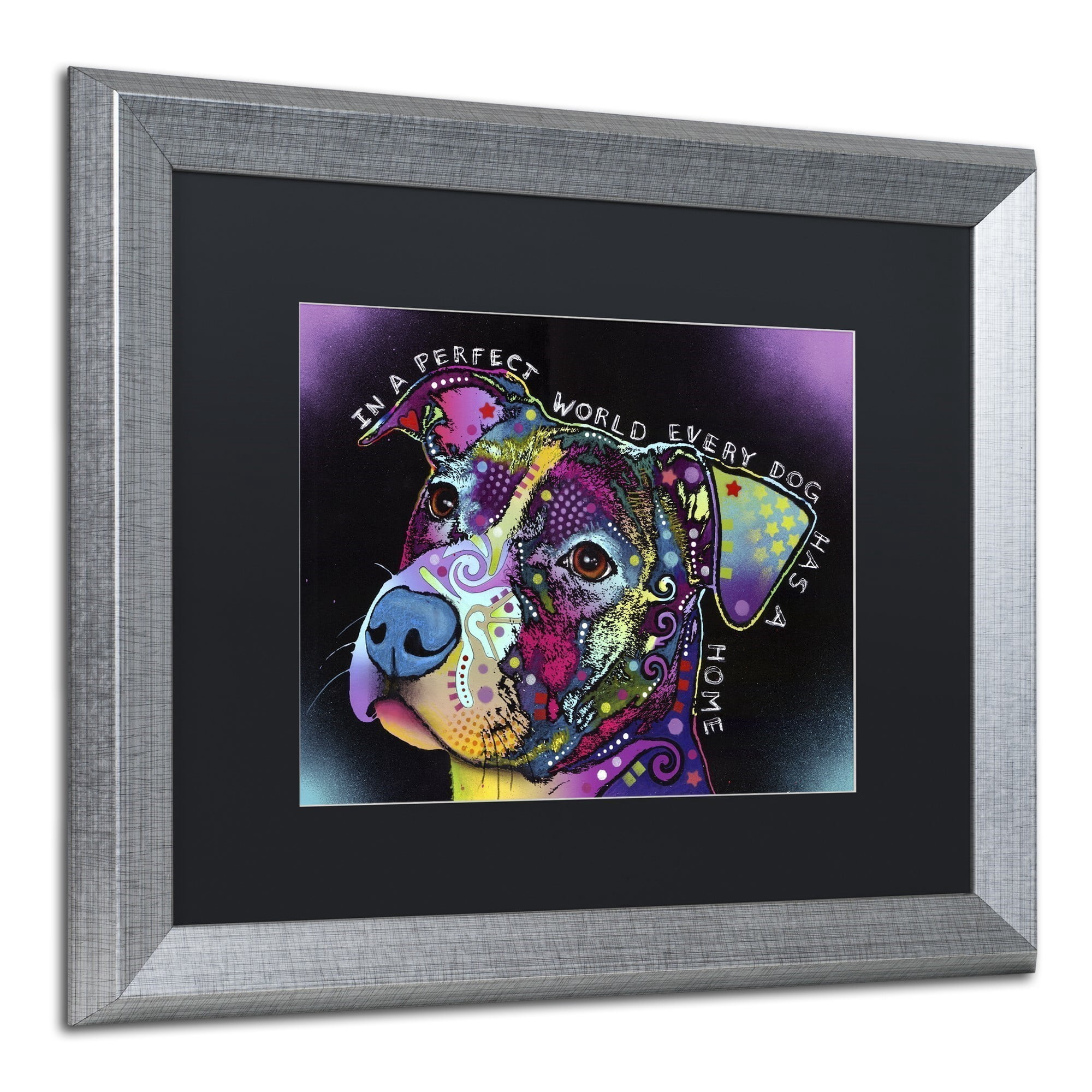 Trademark Fine Art "In a Perfect World" Canvas Art by Dean Russo, Black Matte, Silver Frame
