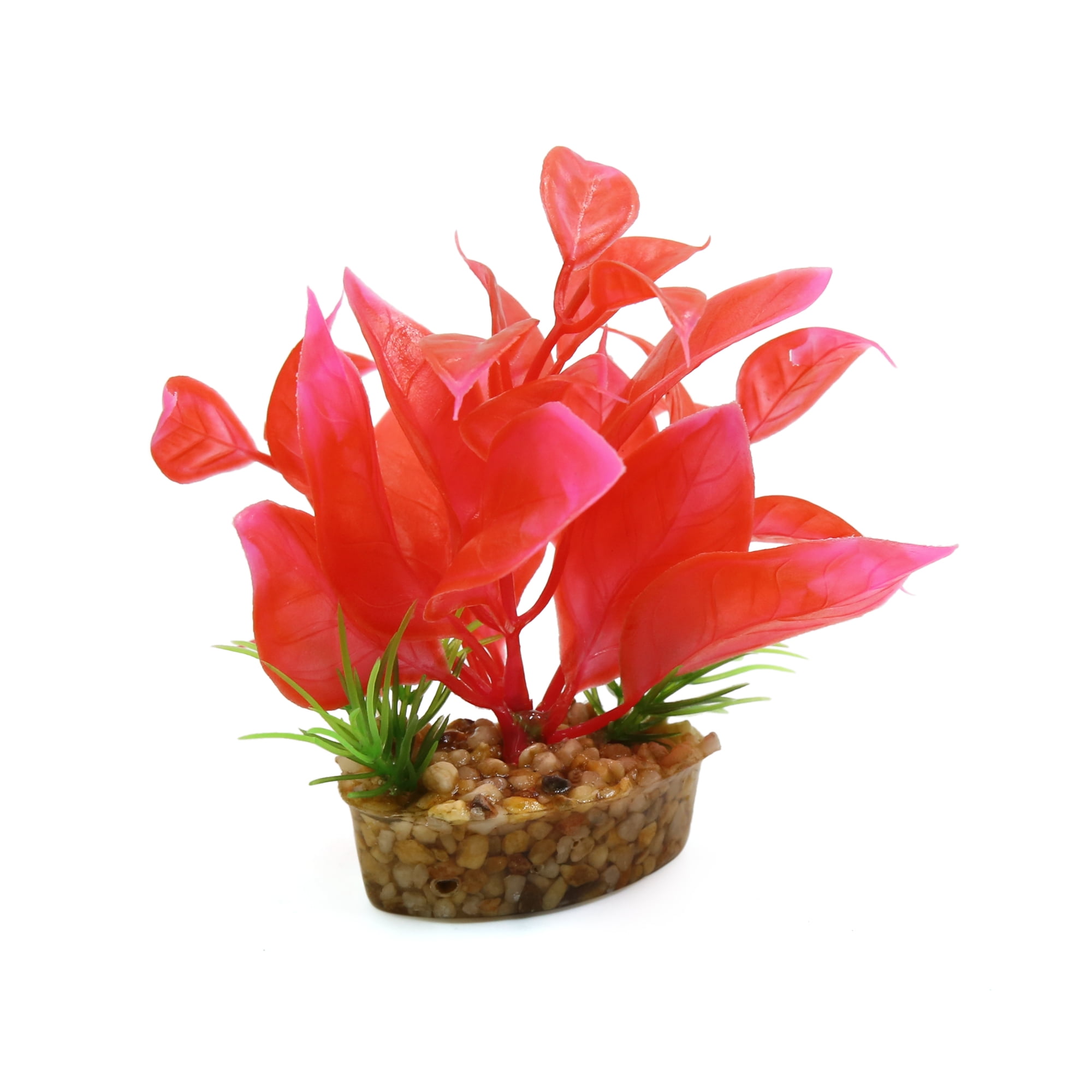 Red Plastic Mini Plant Aquarium Terrarium Decor for Reptiles and