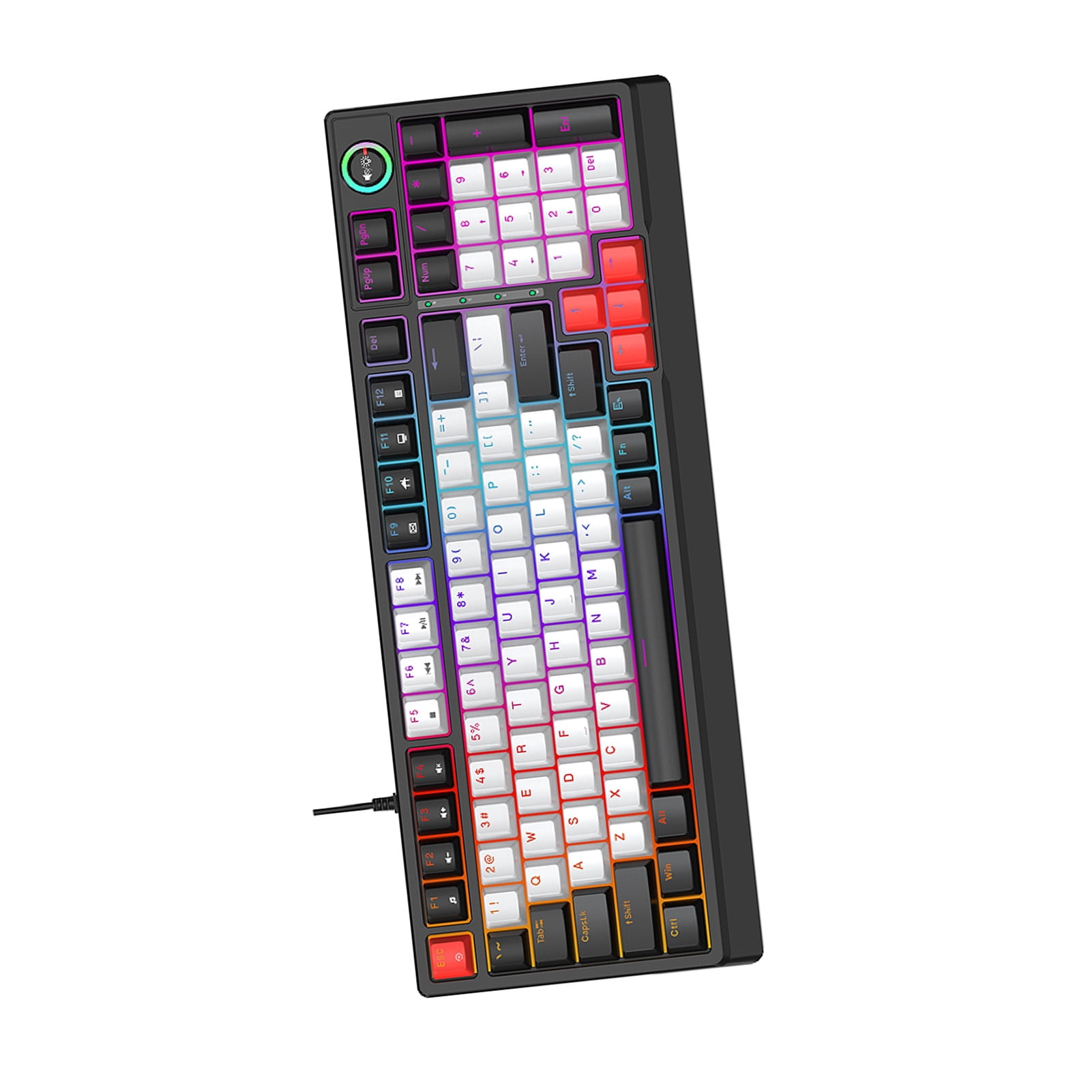 LED T50 RGB Mechanical Keyboard Hot Swappable Blue Switch Dynamic Lighting Ergonomic Design for PC Gaming Typing Work