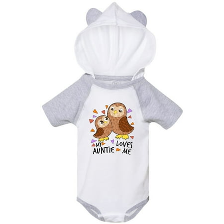 

Inktastic My Auntie Loves Me- cute owl family Gift Baby Boy or Baby Girl Bodysuit