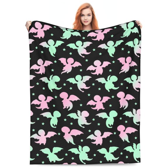 Dragon Blanket, Soft Flannel Throw Blanket for Dragon Lovers, Birthday Gift for Women, Cozy Home Decor for Couch Sofa Bed Bedroom 50x40