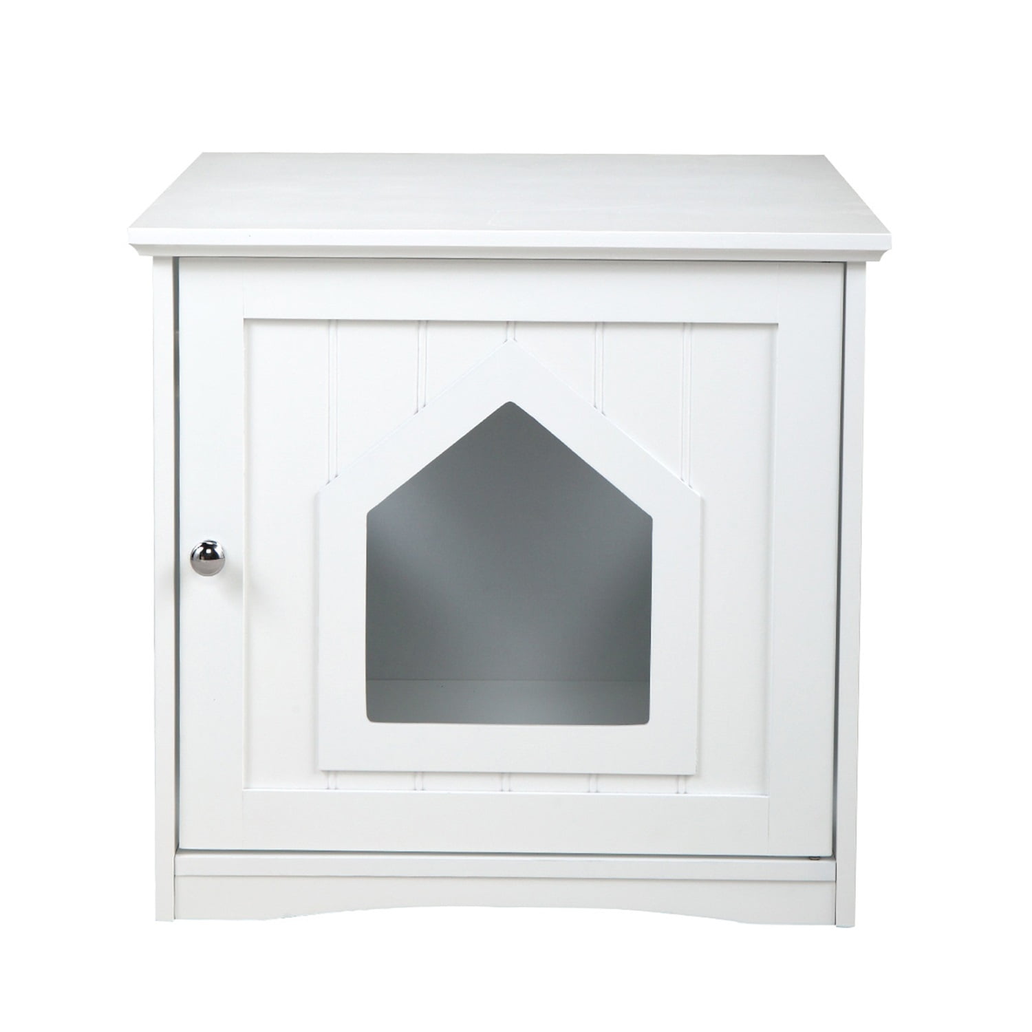 Pefilos 20" Cat House Covered for Indoor, Hidden Crate Litter Box Enclosure, Hooded Cats Furniture Cabinet Kitty Washroom, White Pefilos 20" Cat House Covered for Indoor, Hidden Crate Litter Box Enclosure, Hooded Cats Furniture Cabinet Kitty Washroom, White