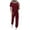 Red, variant on Viadha Womens Loungewear Set Women's Fashion Casual Solid Color Round Neck Short Sleeved Long Pants Two-piece Set