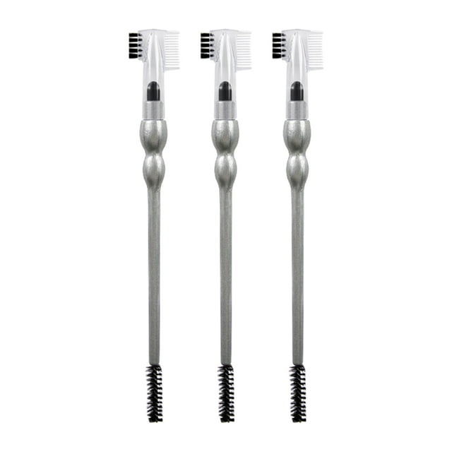 Cepillo y Peine para cejas de doble cabeza Sunnimix Moldeador de pestañas plata
