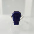 thumbnail image 2 of Coffin Lapis Lazuli Ring, Natural Afghani Lapis Ring, September Birthstone Ring, Womens Ring, Coffin Ring, 925 Sterling Silver, Christmas, Handmade, Statement Jewelry, Coffin Shape Gemstone Ring, 2 of 7