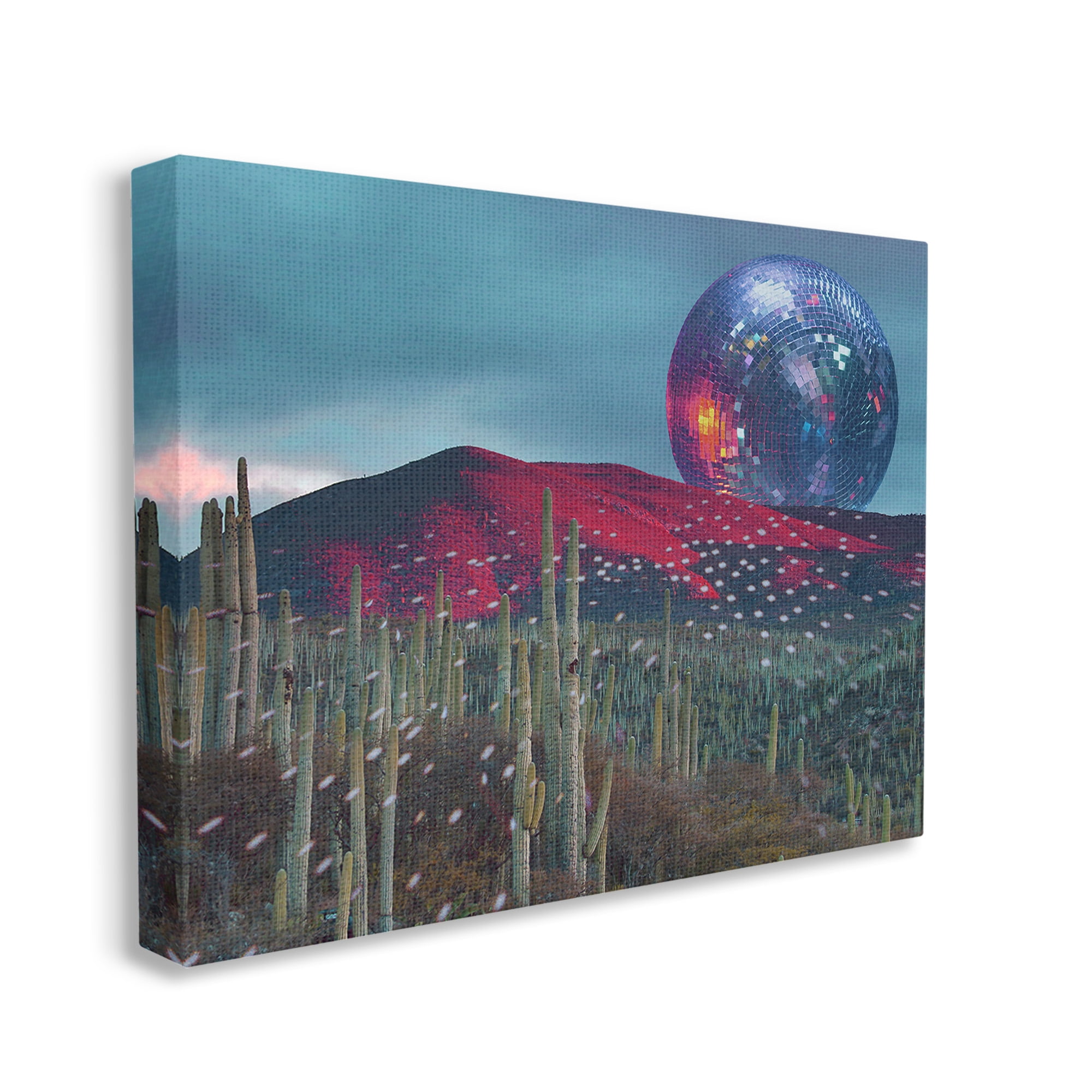 Stupell Industries Disco Ball in Desert Landscape Painting Gallery Wrapped Canvas Art Print Wall Art, 30 x 24