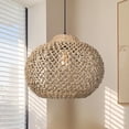 thumbnail image 4 of Arturesthome Seagrass Chandelier Hanging Lamp Natural Rattan Weaving Single Light Fixture Rustic Round Pendant Light, 4 of 13