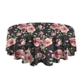 thumbnail image 5 of Pioneer Flower Floral Print Pattern Round Tablecloth 60"x60",Wrinkle Wipeable Table Cloth for Kitchen Dining Room Picnic Patio Party, 5 of 6
