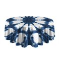thumbnail image 5 of Blue Tie Dye Star Pattern Round Tablecloth 60"x60",Wrinkle Wipeable Table Cloth for Kitchen Dining Room Picnic Patio Party, 5 of 6