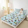 thumbnail image 4 of Homewish Cartoon Dachshund Kids Twin Sheet Sets, Happy Birthday Party Twin Fitted Sheet, Kawaii Animal Flat Sheet, Breathable Home Decor, 3pcs, 4 of 7